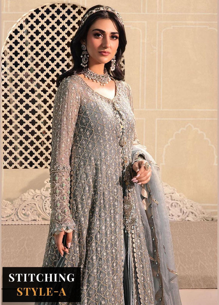 Maria B Embroidered Organza Suits Unstitched 4 Piece MB23MH D2 - Luxury Collection