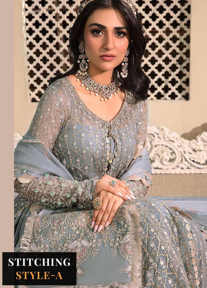 Maria B Embroidered Organza Suits Unstitched 4 Piece MB23MH D2 - Luxury Collection