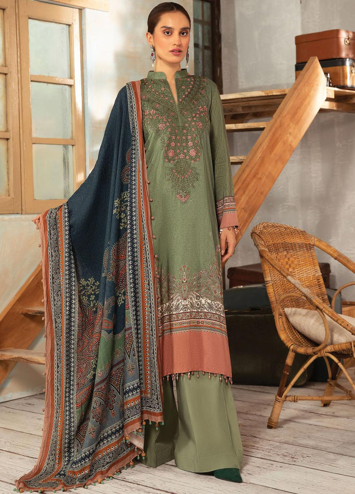 Maria B Embroidered Dobby Linen Suits Unstitched 3 Piece MB21PW 5-A - Winter Collection