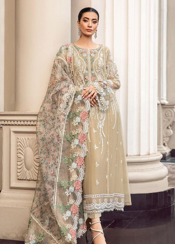 Maria B Embroidered Chiffon Suits Unstitched 4 Piece MB23SC D1 - Luxury Collection