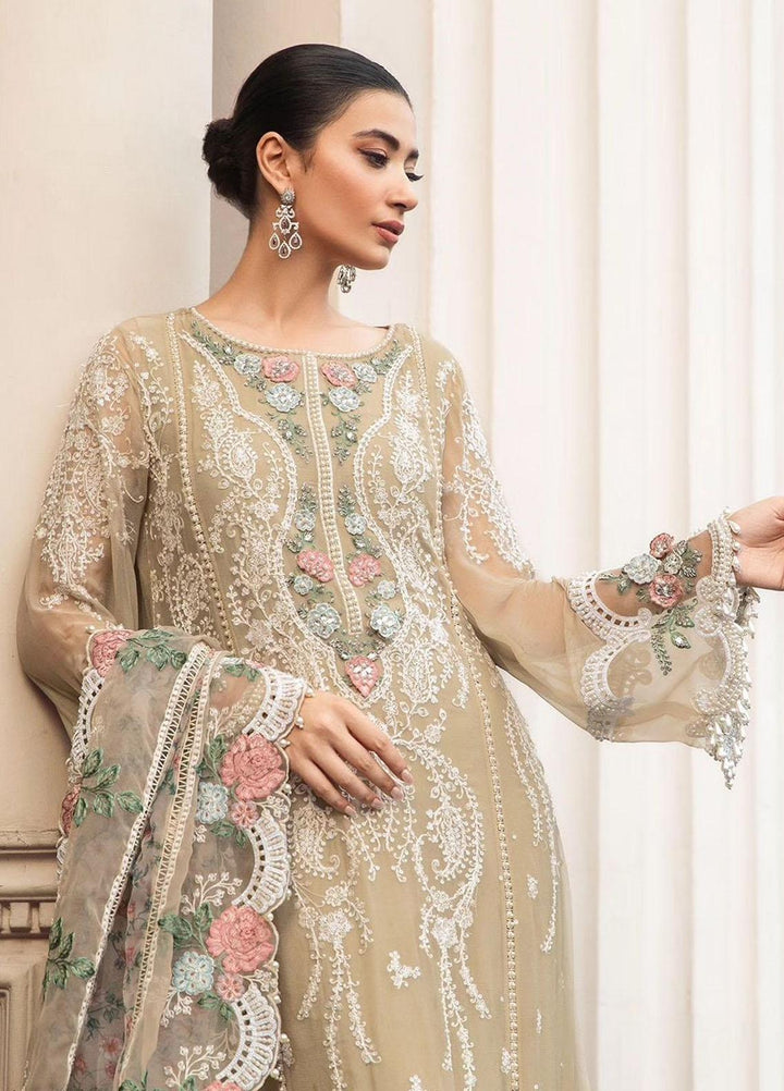 Maria B Embroidered Chiffon Suits Unstitched 4 Piece MB23SC D1 - Luxury Collection