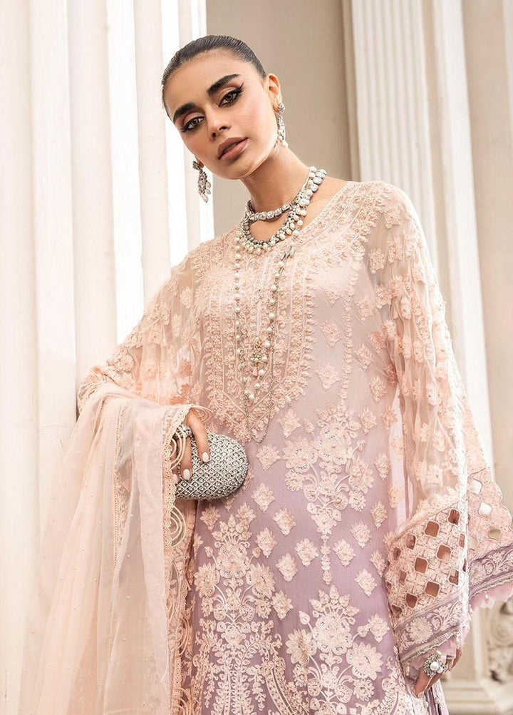 Maria B Embroidered Chiffon Suits Unstitched 4 Piece MB23SC D3 - Luxury Collection