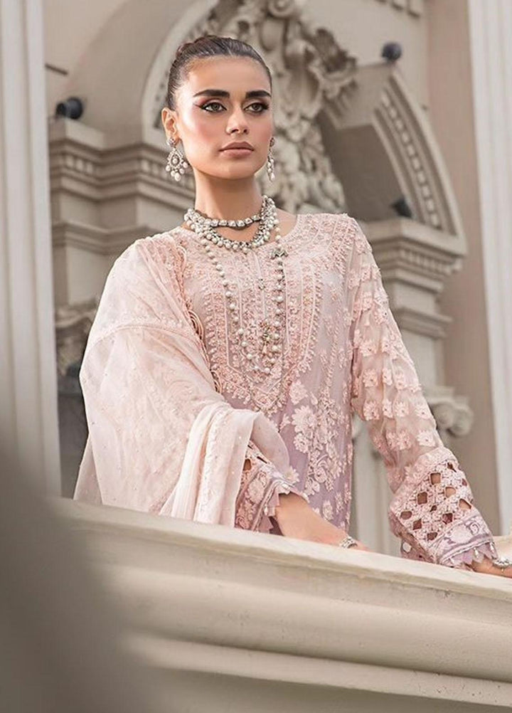 Maria B Embroidered Chiffon Suits Unstitched 4 Piece MB23SC D3 - Luxury Collection