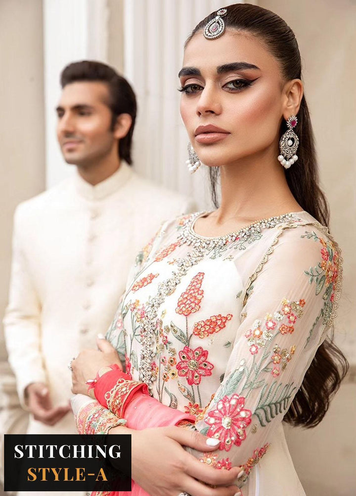 Maria B Embroidered Chiffon Suits Unstitched 4 Piece MB23SC D6 - Luxury Collection