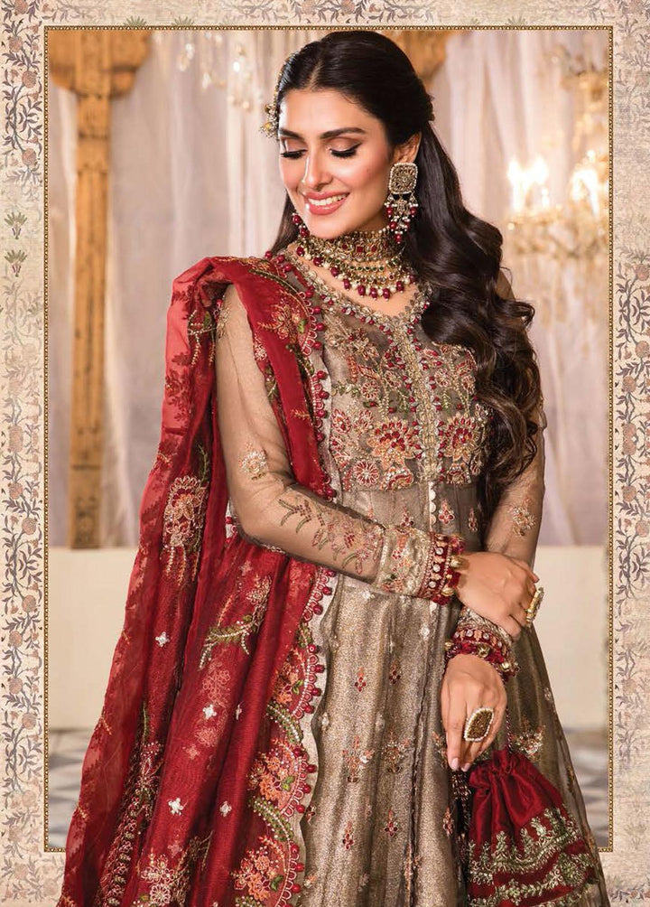 Mbroidered By Maria B Embroidered Zari Net Suits Unstitched 3 Piece MB22M D1 - Luxury Collection