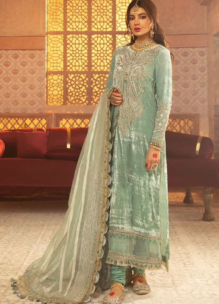 Maria B Embroidered Velvet Suits Unstitched 3 Piece MB21V D2 - Luxury Collection