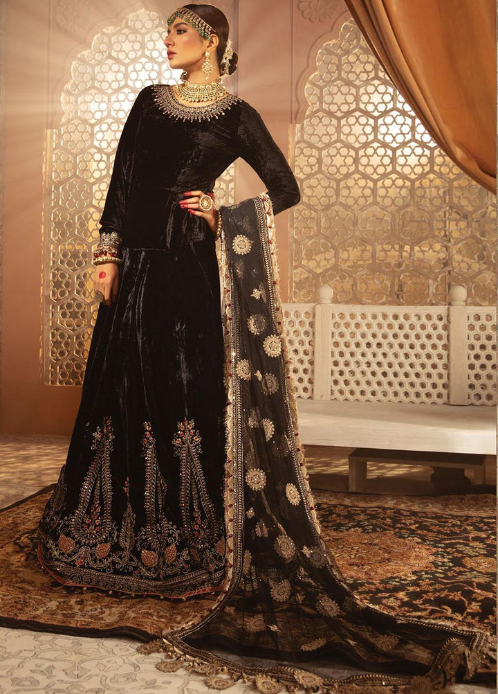 Maria B Embroidered Velvet Suits Unstitched 3 Piece MB21V D4 - Luxury Collection