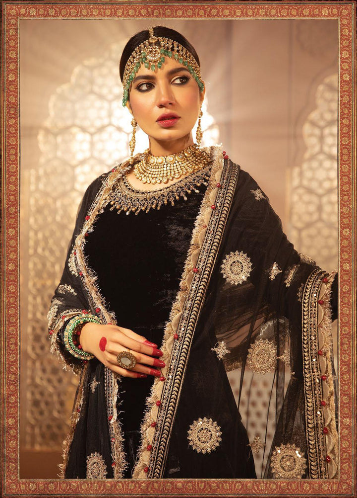 Maria B Embroidered Velvet Suits Unstitched 3 Piece MB21V D4 - Luxury Collection