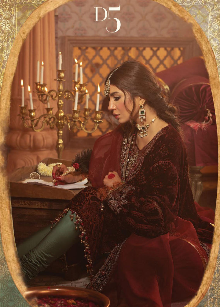 Maria B Embroidered Velvet Suits Unstitched 3 Piece MB21V D5 - Luxury Collection