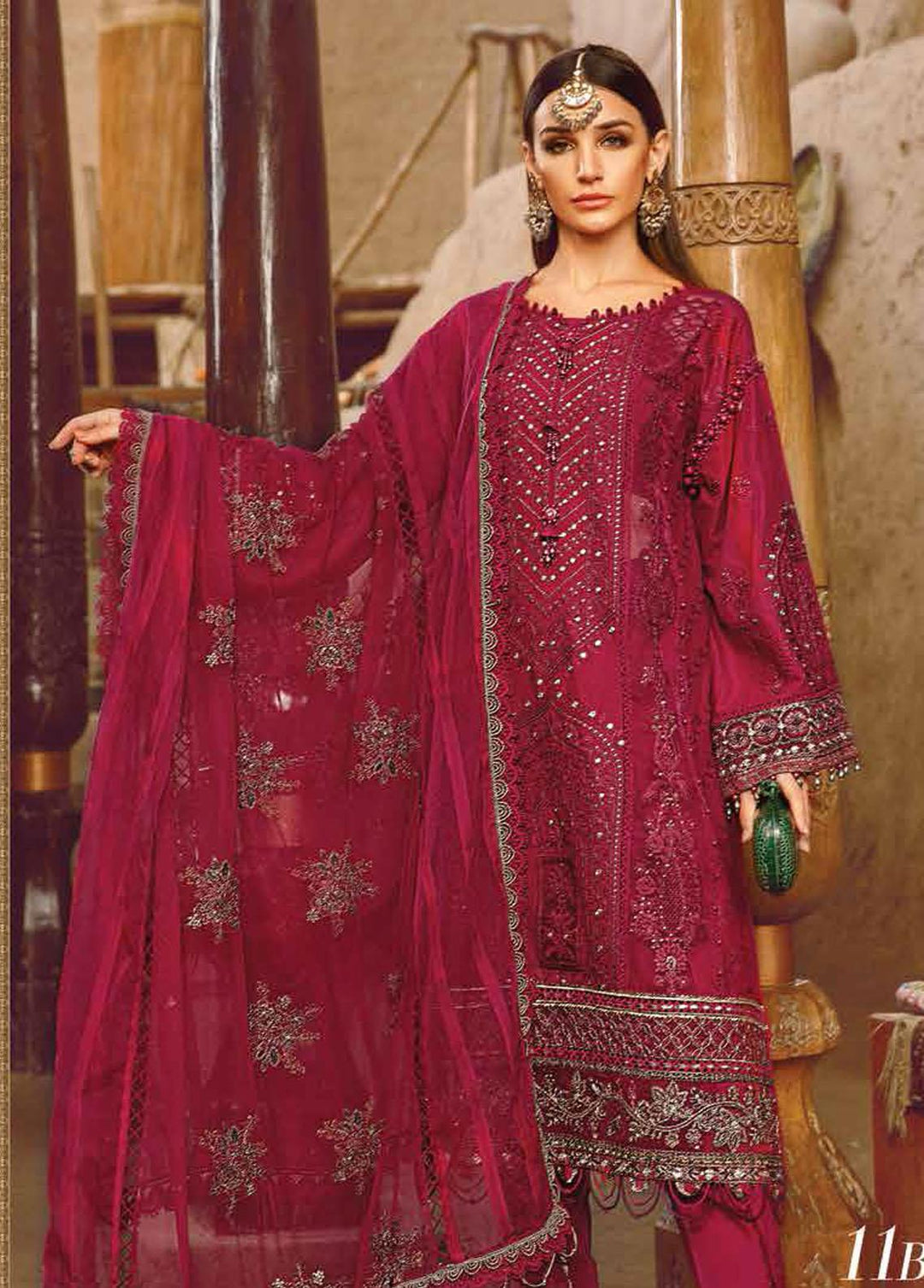 Voyage A Luxe By Maria B Embroidered Lawn Suits Unstitched 3 Piece MB23V 11B - Eid Collection