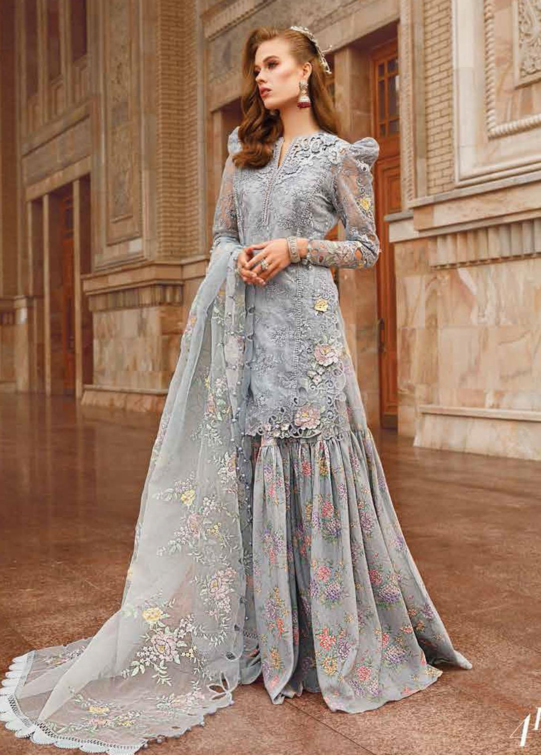 Voyage A Luxe By Maria B Embroidered Lawn Suits Unstitched 3 Piece MB23V 4B - Eid Collection