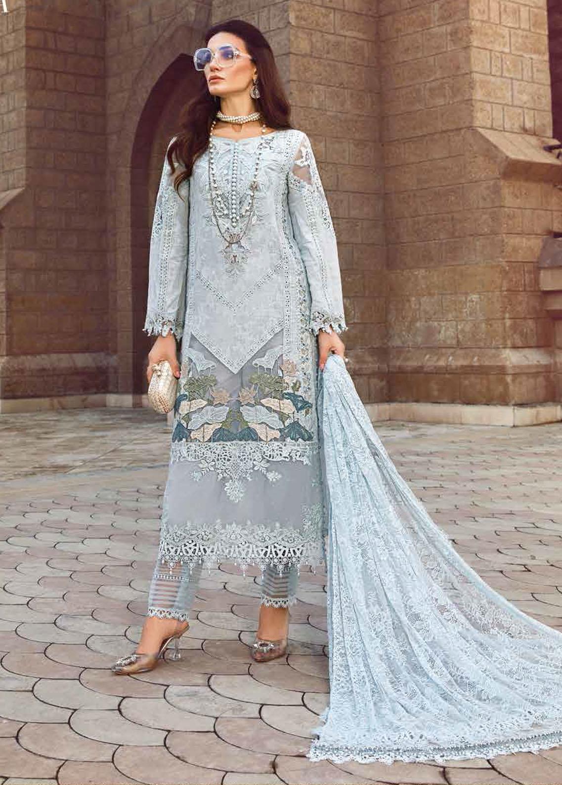 Voyage A Luxe By Maria B Embroidered Lawn Suits Unstitched 3 Piece MB23V 12A - Eid Collection main image 1