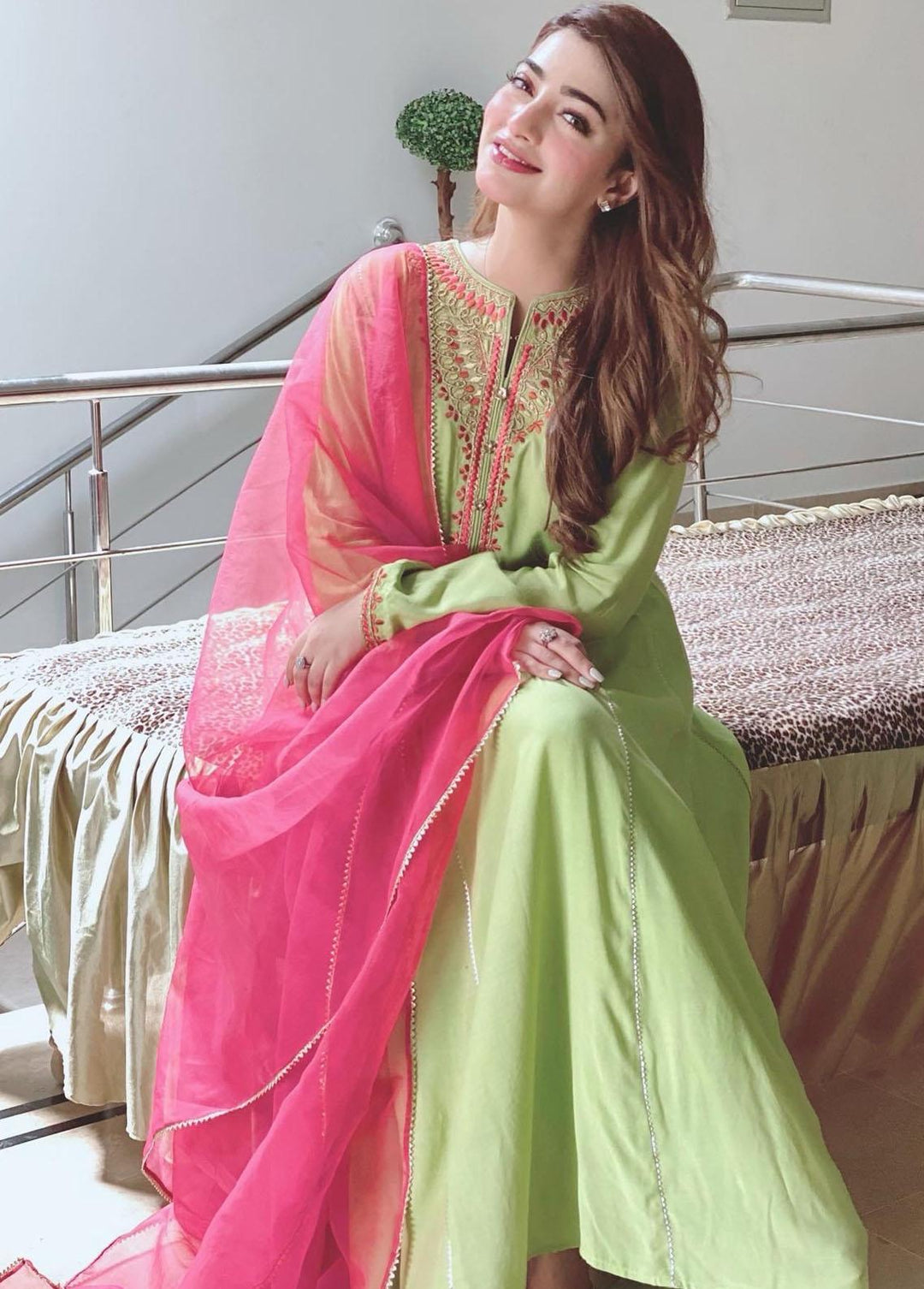 Maroon by Iqra Chaudhry Pret Embroidered Viscose 3 Piece MIC22PW Apple Green