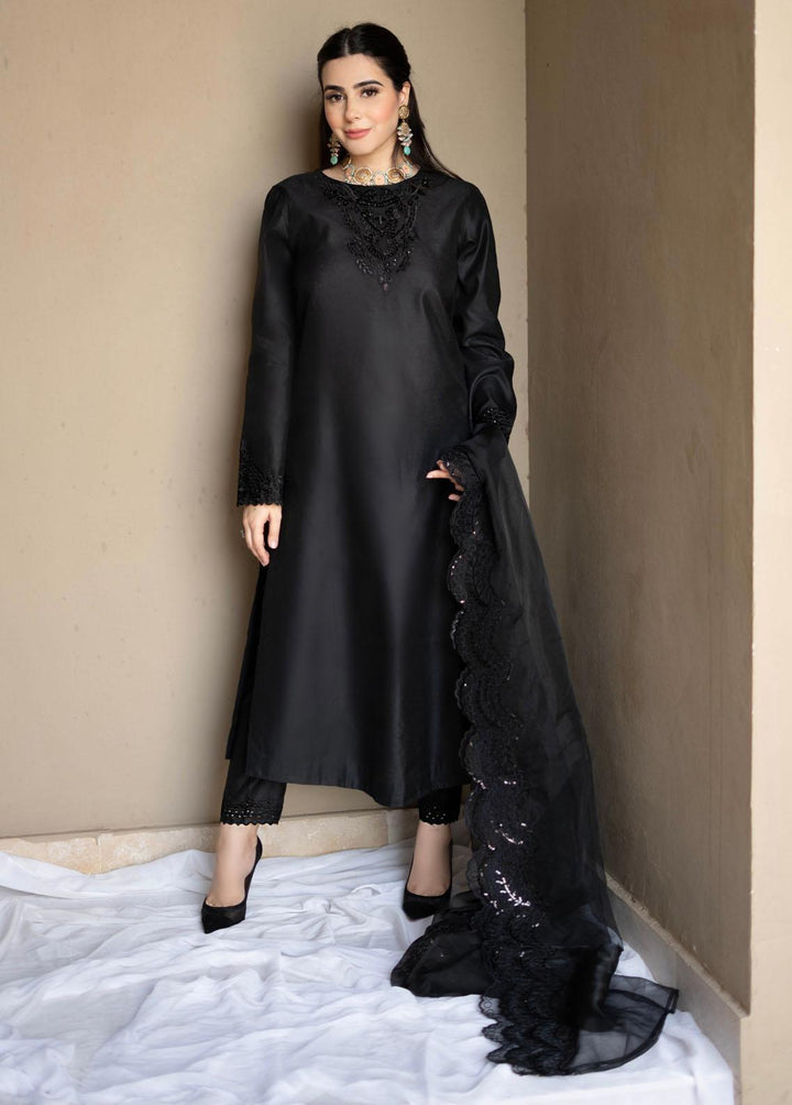 Maroon by Iqra Chaudhry Pret Embroidered Cotton Satin 3 Piece MIC22PW Black Pearl