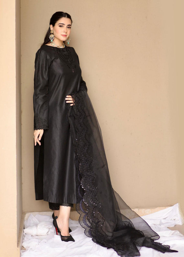 Maroon by Iqra Chaudhry Pret Embroidered Cotton Satin 3 Piece MIC22PW Black Pearl