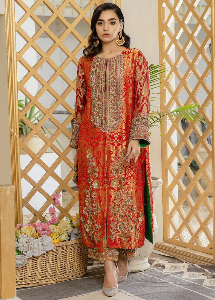Maroon by Iqra Chaudhry Pret Embroidered Raw Silk 3 Piece Suit Aragon