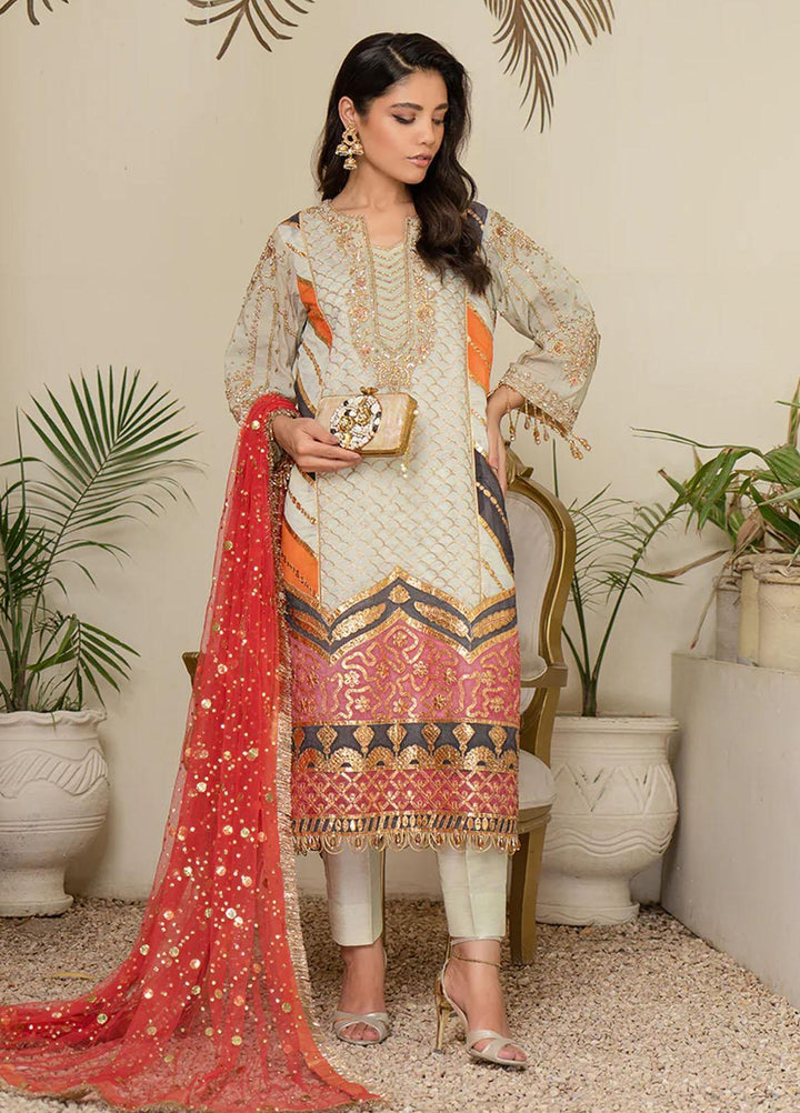 Maroon by Iqra Chaudhry Pret Embroidered Raw Silk 3 Piece Suit Carole