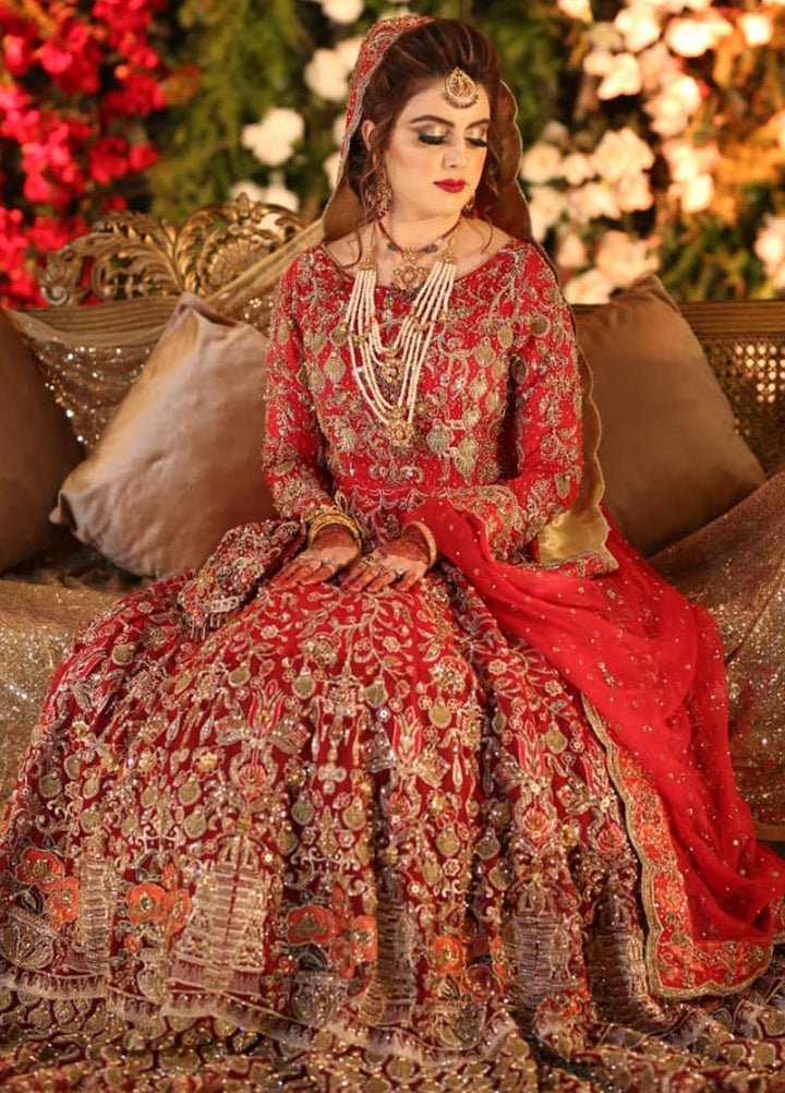 Maroon by Iqra Chaudhry Pret Embroidered Net 3 Piece Suit Laal Shehnai