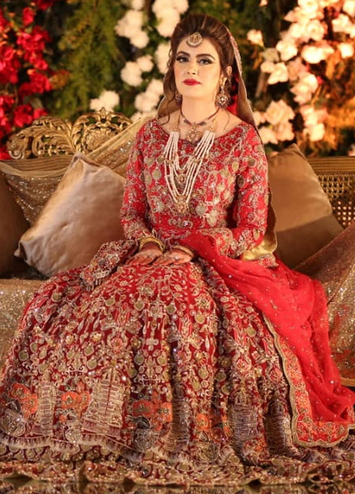Maroon by Iqra Chaudhry Pret Embroidered Net 3 Piece Suit Laal Shehnai