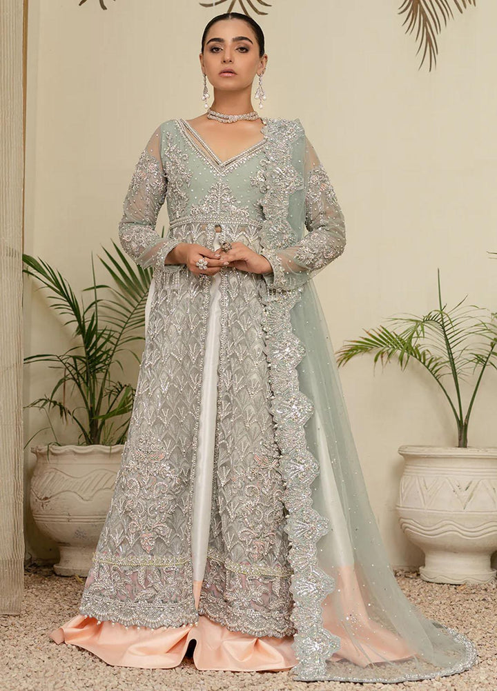 Maroon by Iqra Chaudhry Pret Embroidered Net 3 Piece Suit Majestic Green