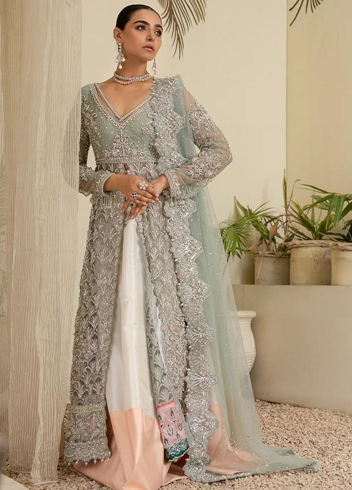 Maroon by Iqra Chaudhry Pret Embroidered Net 3 Piece Suit Majestic Green