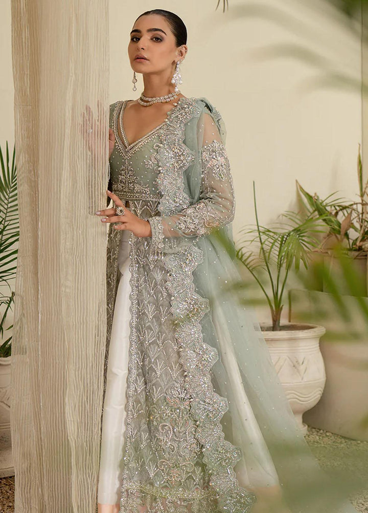 Maroon by Iqra Chaudhry Pret Embroidered Net 3 Piece Suit Majestic Green