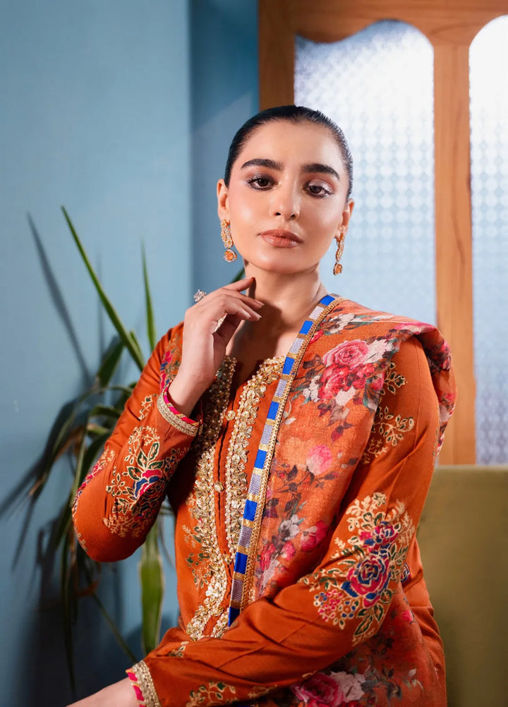 Maroon by Iqra Chaudhry Pret Embroidered Khaadi Silk 3 Piece Suit Layla