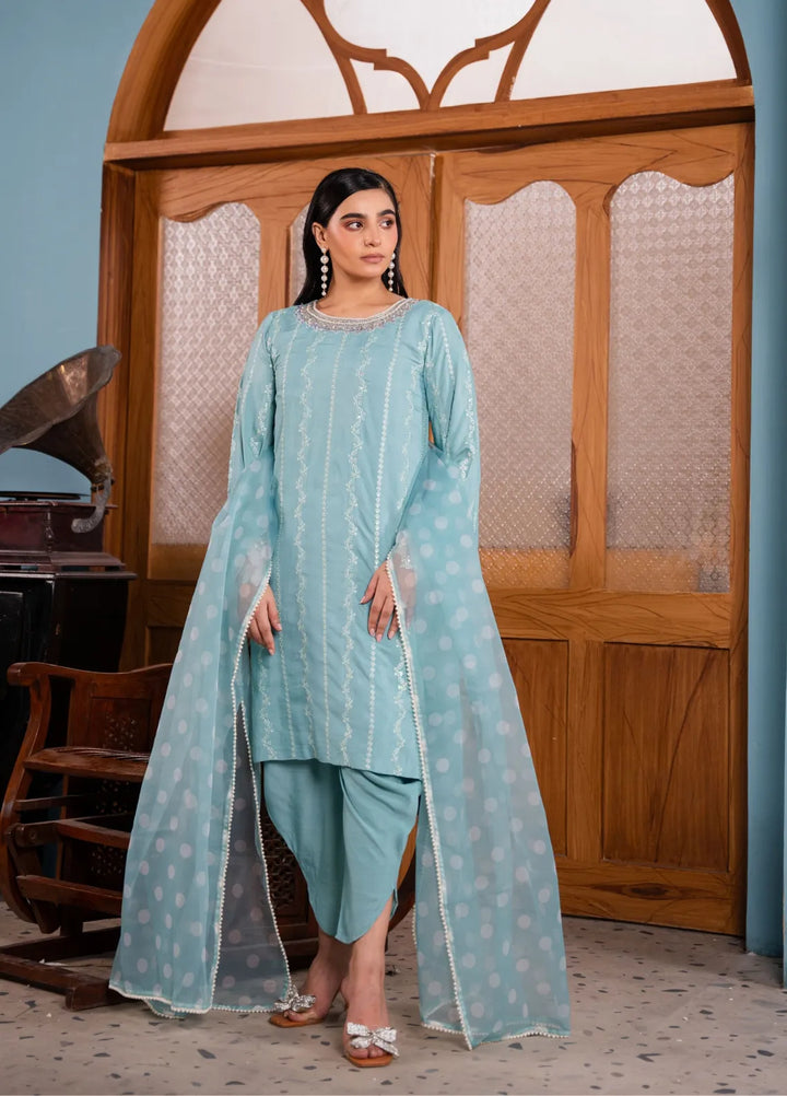 Maroon by Iqra Chaudhry Pret Embroidered Raw Silk 3 Piece Suit Coco