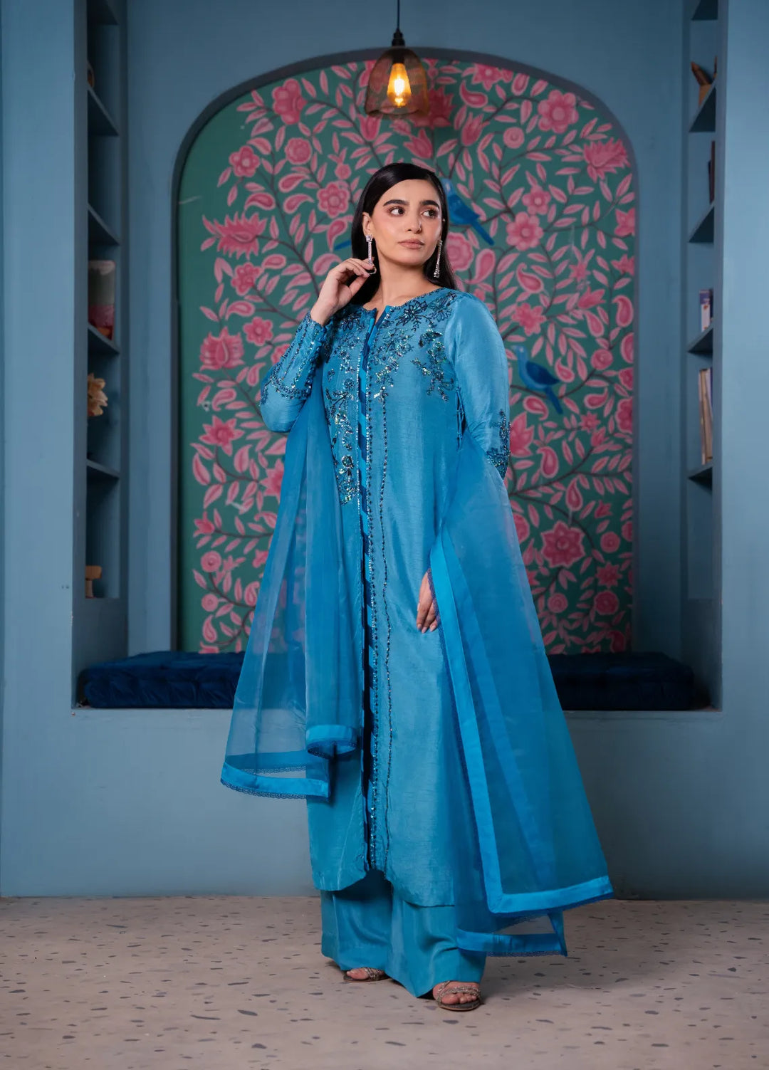 Maroon by Iqra Chaudhry Pret Embroidered Raw Silk 3 Piece Suit Serena