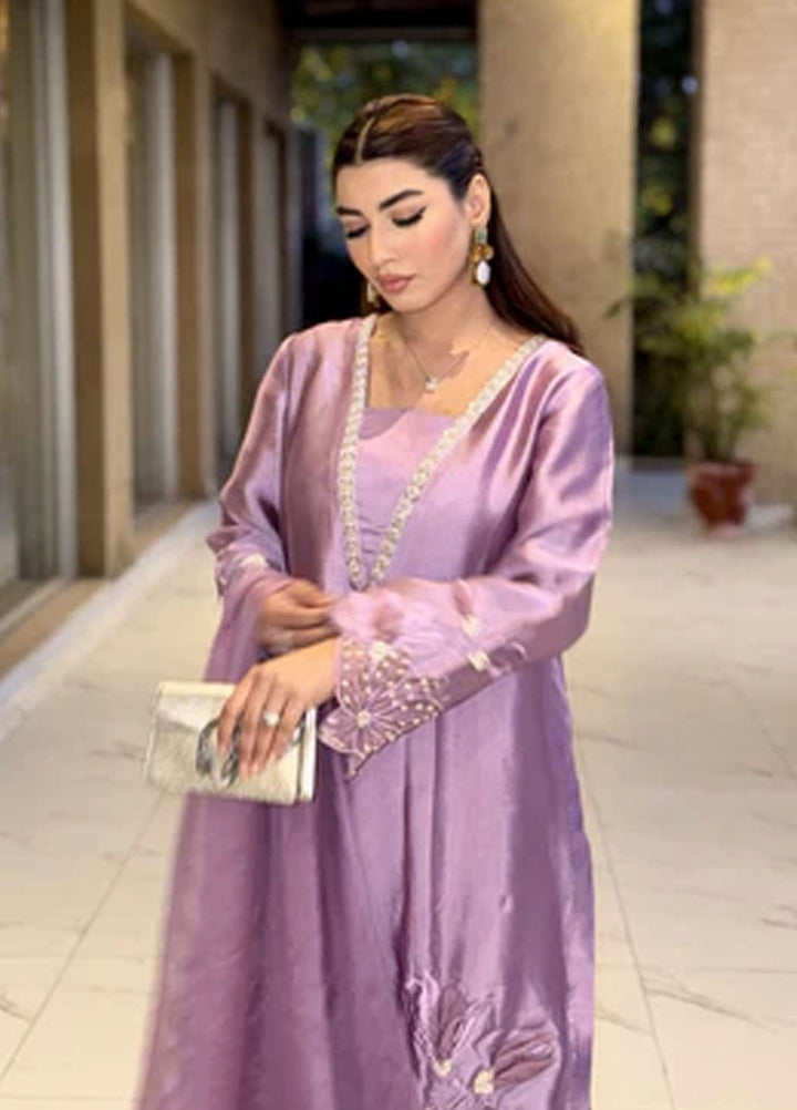 Maroon by Iqra Chaudhry Pret Embroidered Silk 3 Piece Suit Lavender Grace