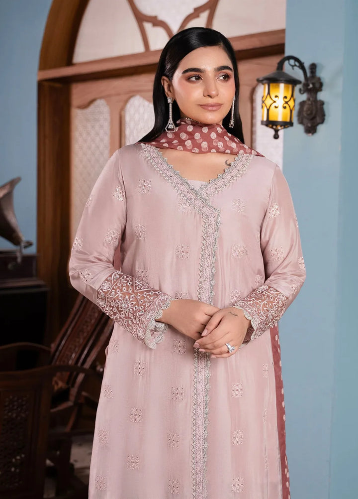 Maroon by Iqra Chaudhry Pret Embroidered Silk 3 Piece Suit Liana