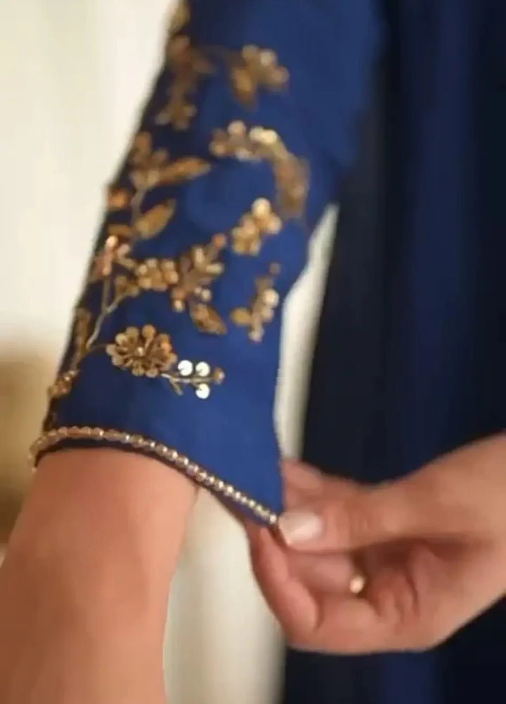 Maroon by Iqra Chaudhry Pret Embroidered Silk 3 Piece Suit Midnight