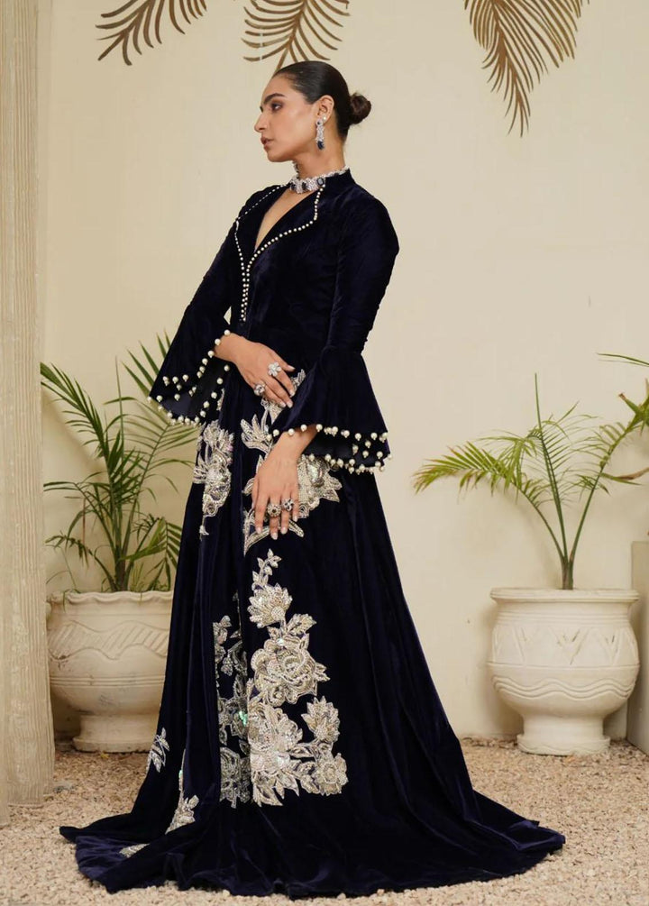 Maroon by Iqra Chaudhry Pret Embroidered Velvet Shirt Diana