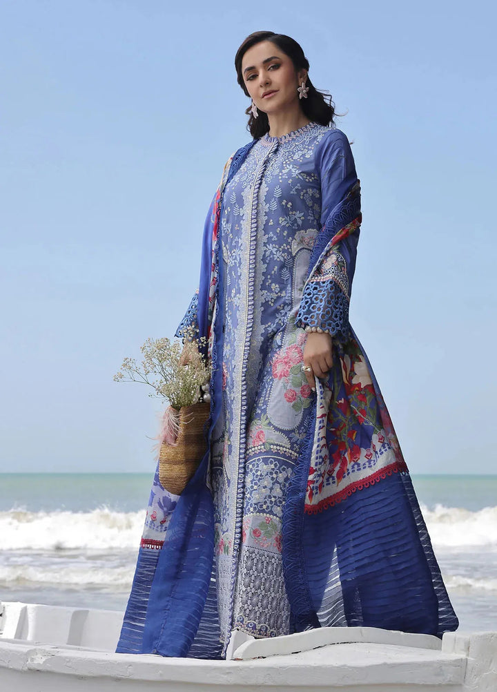Maryam Hussain Embroidered Lawn Suit Unstitched 3 Piece MH24L D-02 Ayra - Luxury Collection