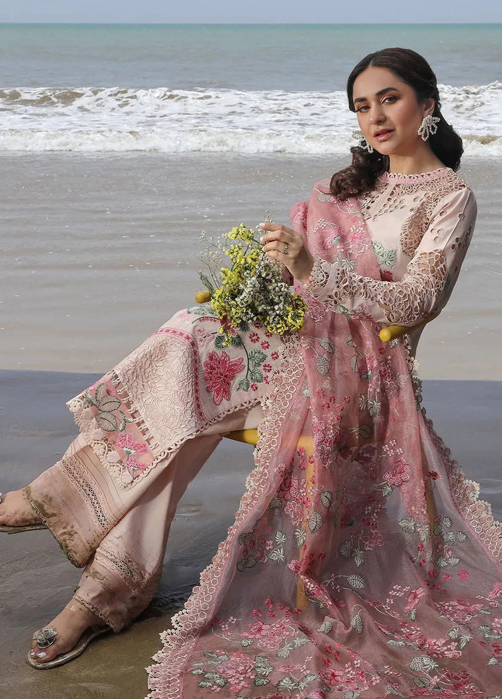 Maryam Hussain Embroidered Lawn Suit Unstitched 3 Piece MH24L D-03 Maya - Luxury Collection