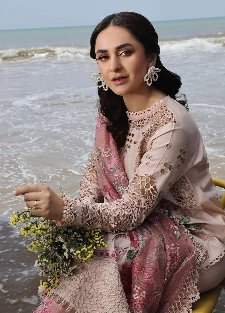 Maryam Hussain Embroidered Lawn Suit Unstitched 3 Piece MH24L D-03 Maya - Luxury Collection