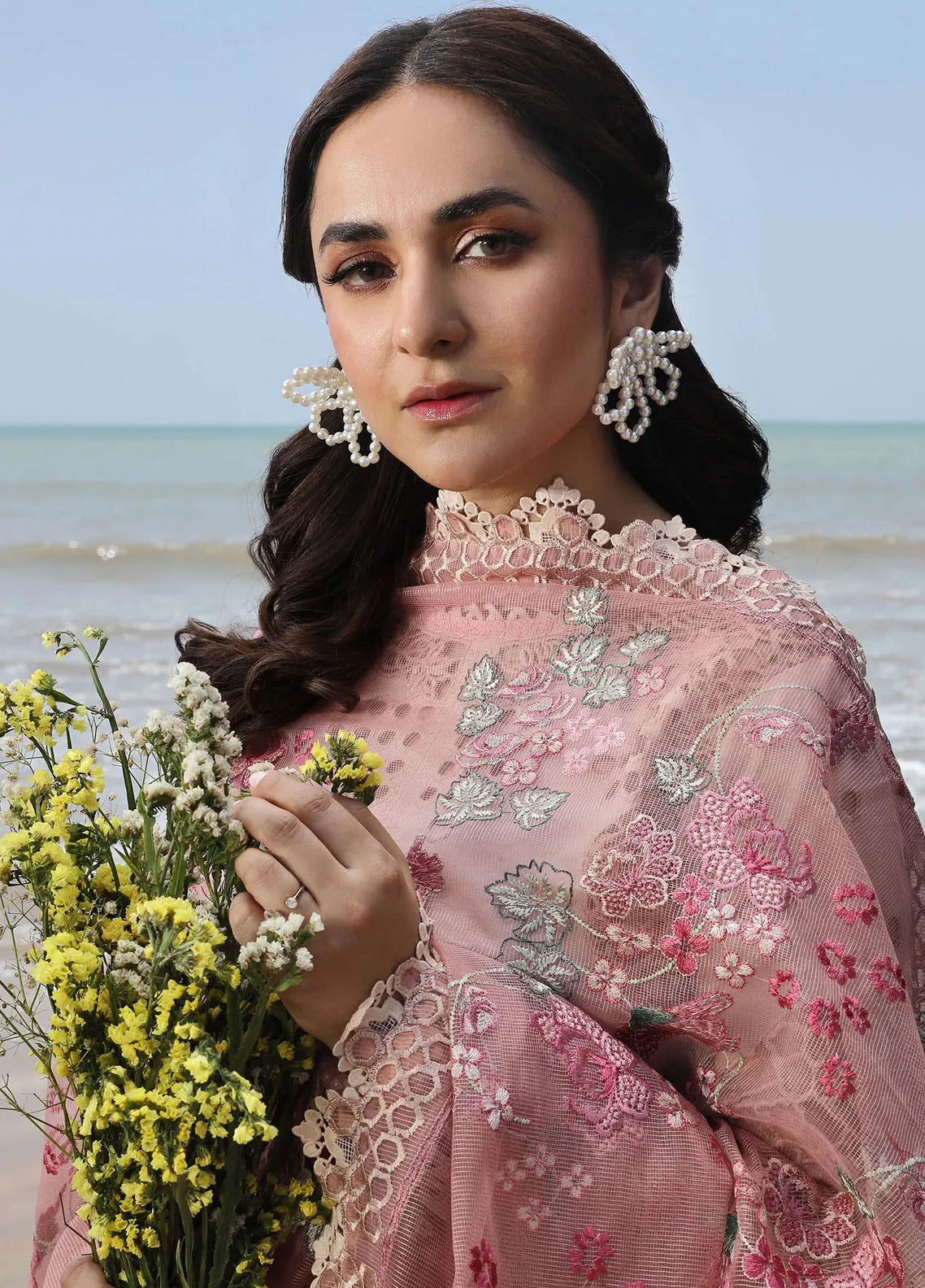 Maryam Hussain Embroidered Lawn Suits Unstitched 3 Piece MRH21FE 03 Motiya - Festive Collection