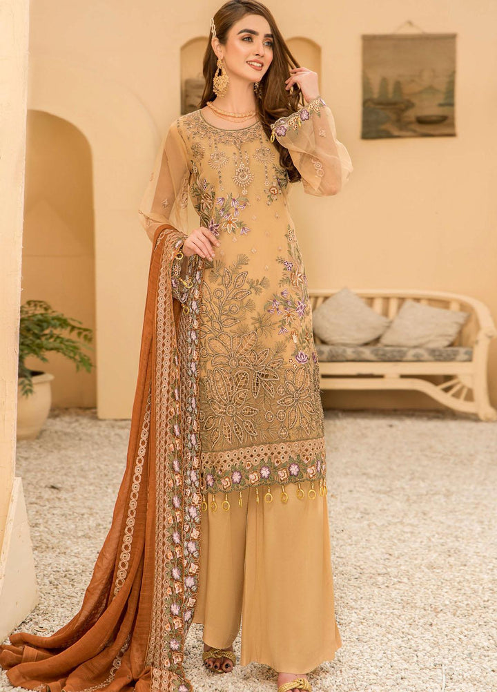 Maryam's Embroidered Organza Suits Unstitched 3 Piece MRM21E-8 EM-07 - Luxury Collection