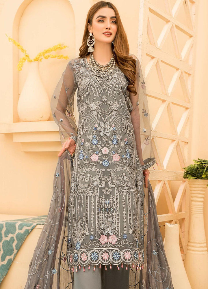 Maryam's Embroidered Organza Suits Unstitched 3 Piece MRM21E-8 EM-11 - Luxury Collection