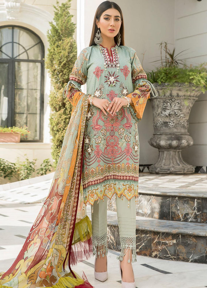 Maryam's Embroidered Lawn Suits Unstitched 3 Piece MRM21FL ML-105 - Summer Collection