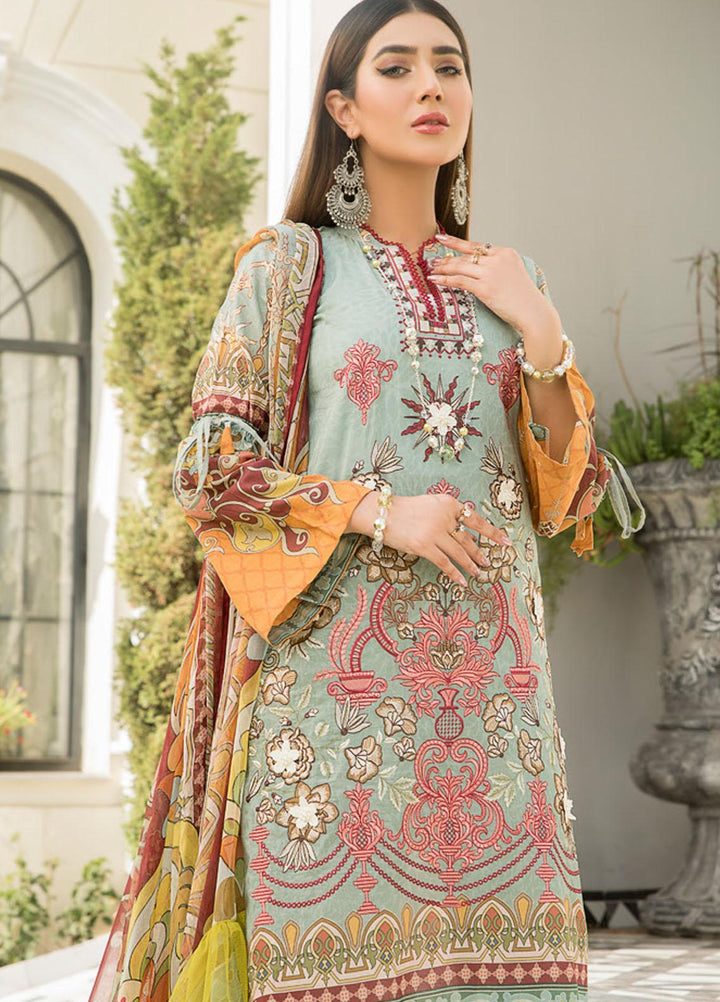 Maryam's Embroidered Lawn Suits Unstitched 3 Piece MRM21FL ML-105 - Summer Collection