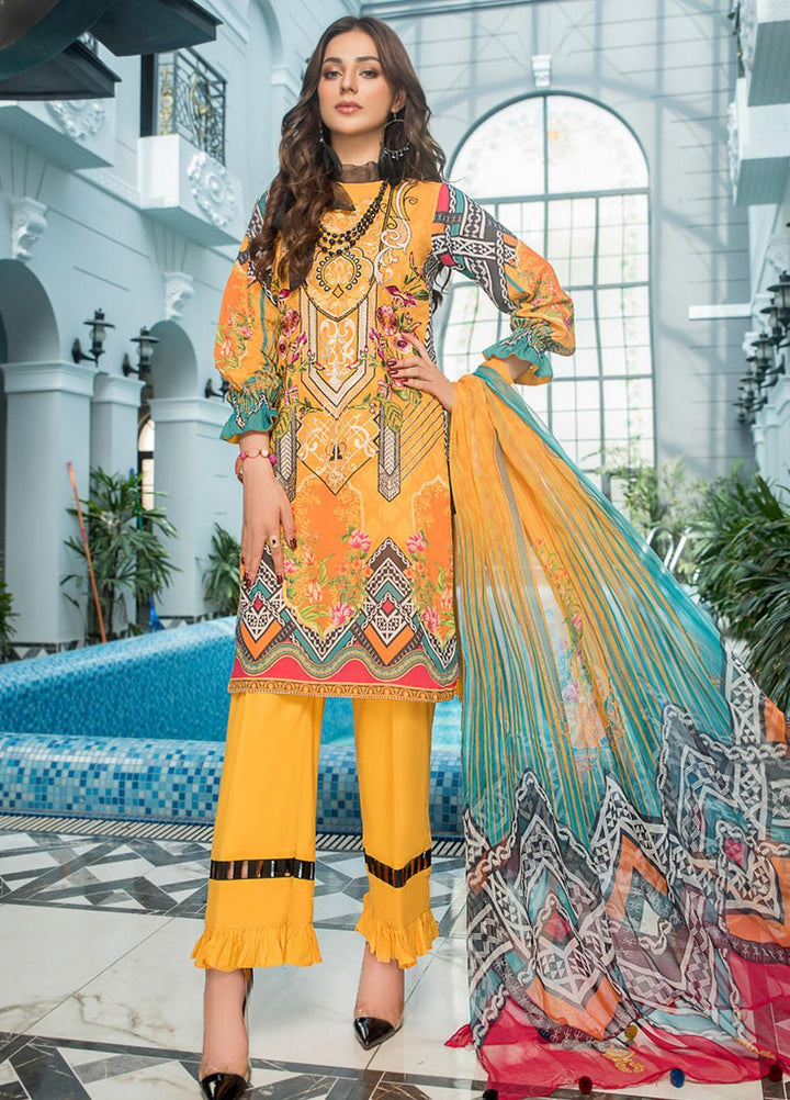 Maryam's Embroidered Lawn Suits Unstitched 3 Piece MRM21FL ML-109 - Summer Collection