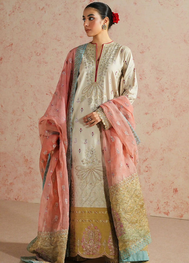 Maryum N Maria Embroidered Lawn Suit Unstitched 3 Piece MNM24E MS24582 Alizeh - Eid Luxury Collection
