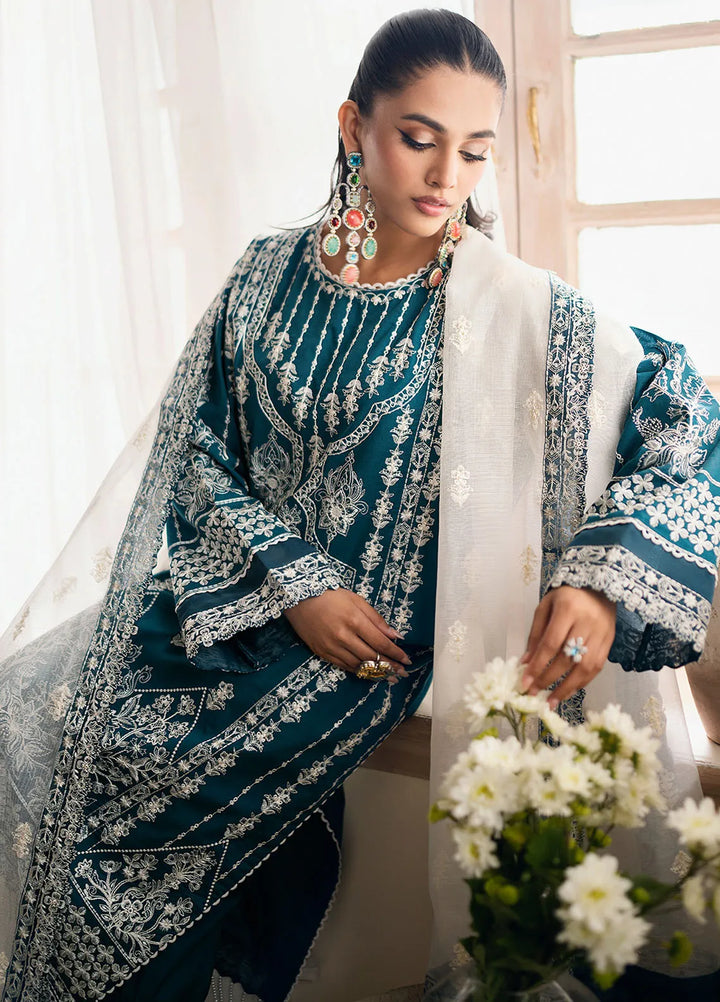 Maryum N Maria Embroidered Lawn Suit Unstitched 3 Piece MNM24EA2 MS24614 Nailah - Festive Collection
