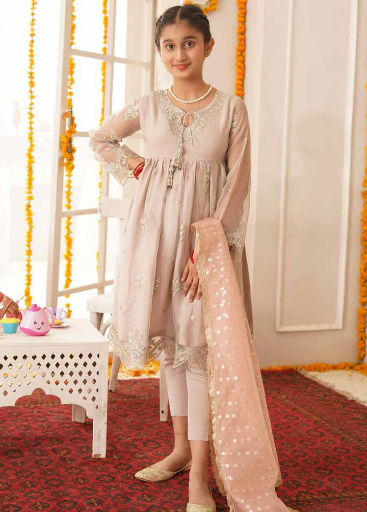 Maryum N Maria Organza Embroidered Girls 3 Piece Suit - MNM21K MKF 09