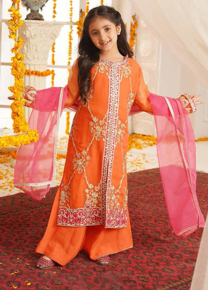 Maryum N Maria Chiffon Embroidered Girls 3 Piece Suit - MNM21K MKG 01