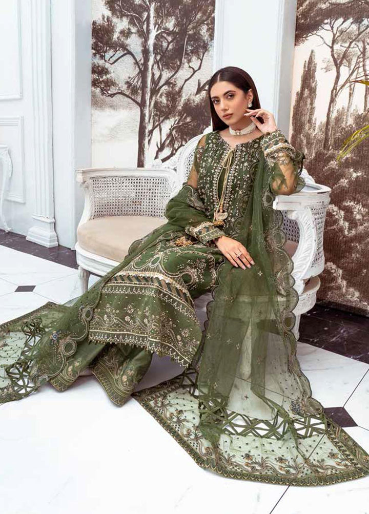 Luminious By Maryum N Maria Embroidered Organza Suits Unstitched 3 Piece MNM22LP MFD 81 AZBANA - Premium Collection