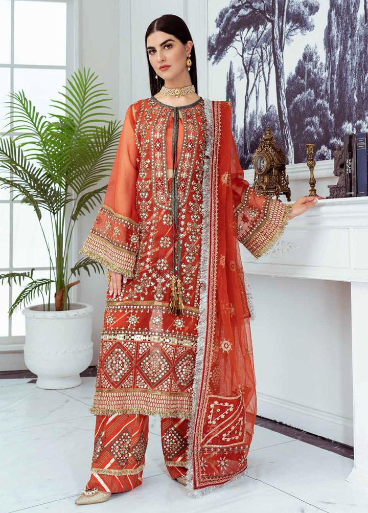 Luminious By Maryum N Maria Embroidered Organza Suits Unstitched 3 Piece MNM22LP MFD 83 ABIR - Premium Collection