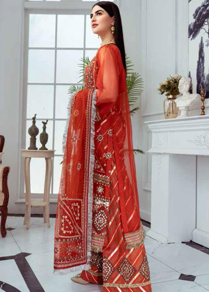 Luminious By Maryum N Maria Embroidered Organza Suits Unstitched 3 Piece MNM22LP MFD 83 ABIR - Premium Collection