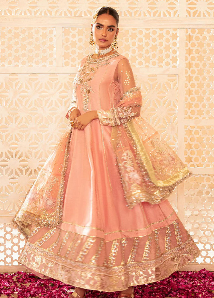 AJR Couture - Abbas Jamil Rajpoot Pret Embroidered Raw silk 3 Piece Suit Amber